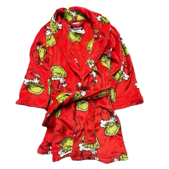 Dr. Seuss Other - Toddler Dr. Suess The Grinch Red Christmas Bathrobe Size 4